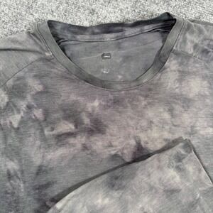 Lululemon Shirt Better Than Naked XLarge Gray Tie Dye Short Sleeve Running Men's